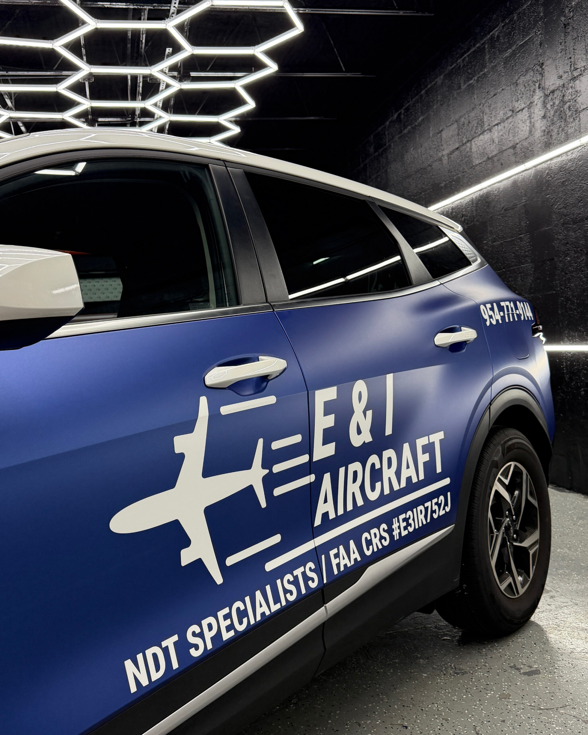 KIA wrapped in Blue Metallic commercial design✈️