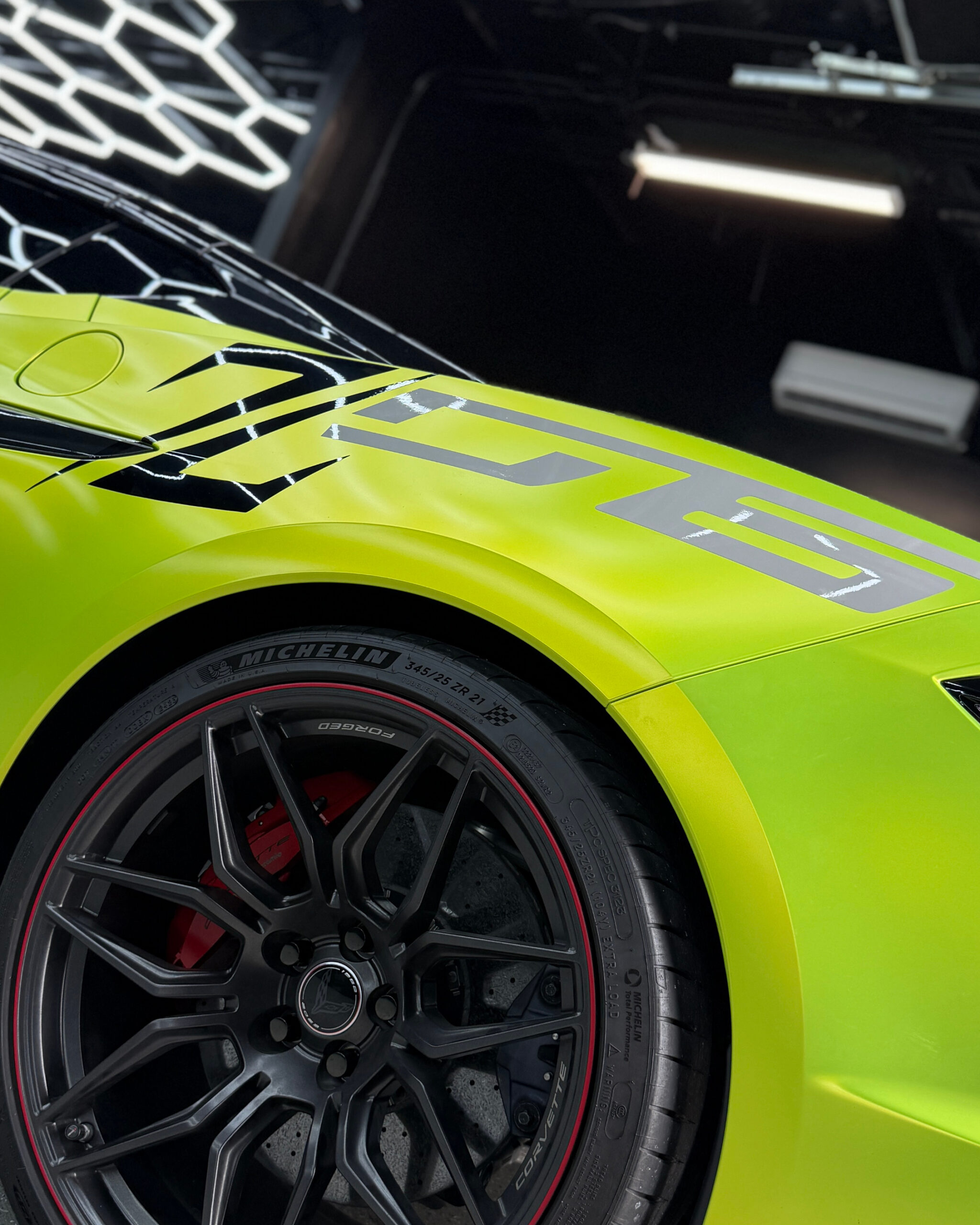 CORVETTE WRAPPED IN YELLOW LIME🍋‍🟩